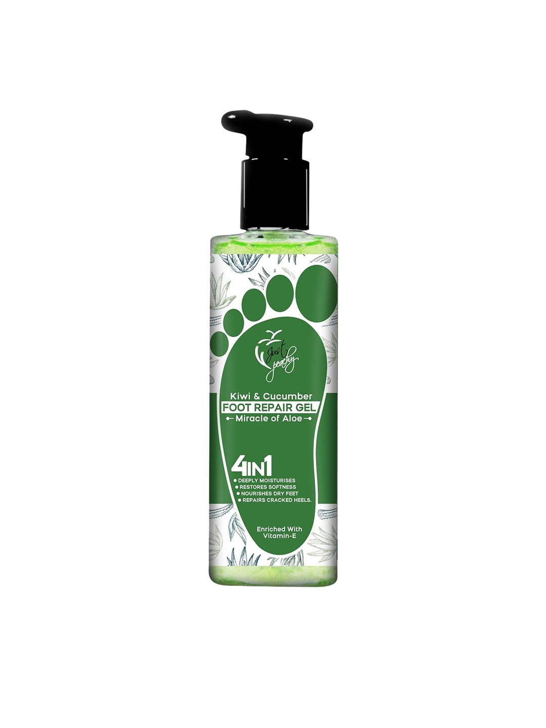 Just Peachy Kiwi & Cucumber 4 in 1 Foot Repair Gel with Aloe Vera & Vitamin E 250 ml, Green
Just Peachy Kiwi & Cucumber 4 in 1 Foot Repair Gel with Aloe Vera & Vitamin E 250 ml, Green