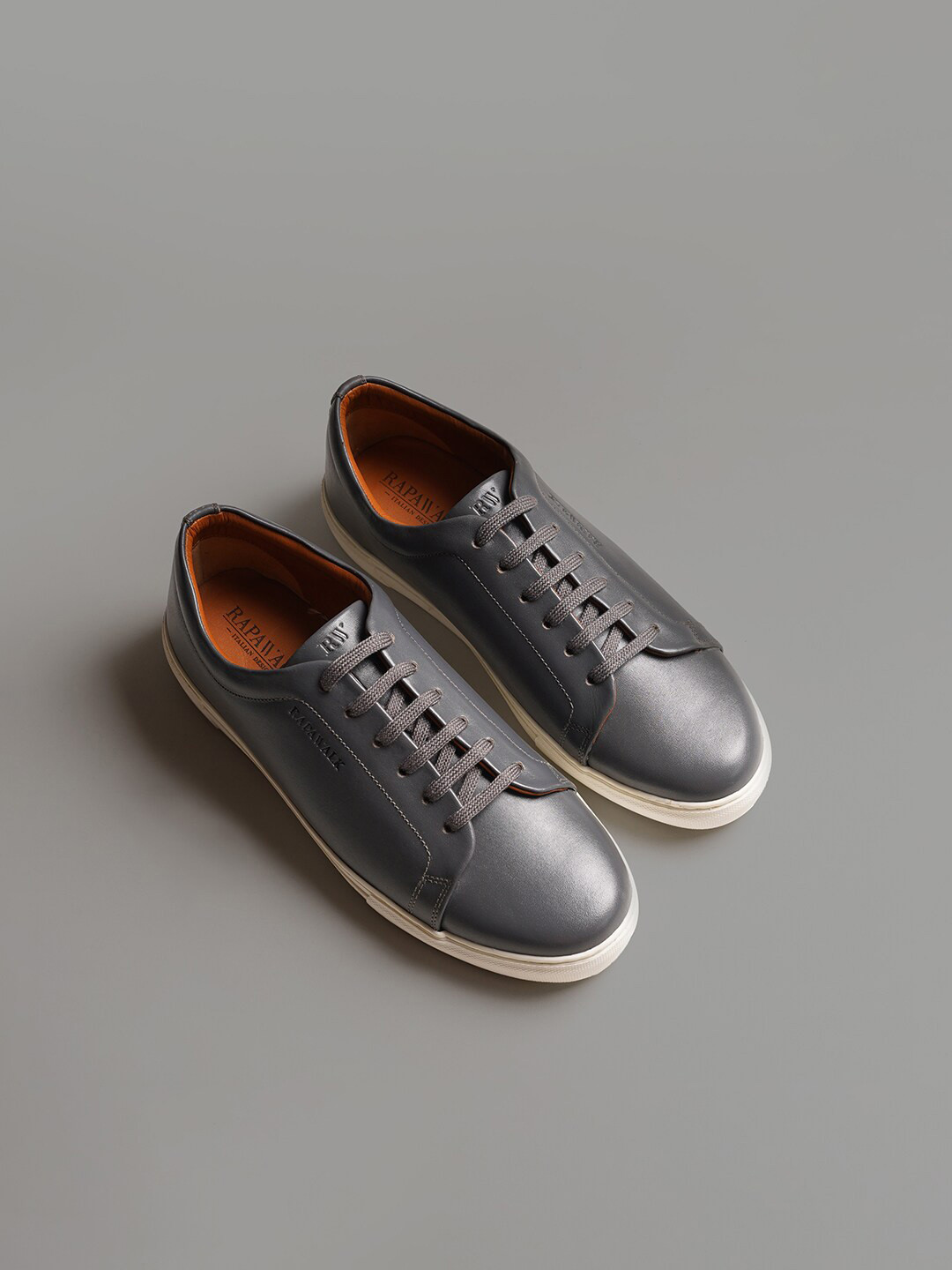 RAPAWALK Solid Lace-Up Leather Sneakers, Grey
RAPAWALK Solid Lace-Up Leather Sneakers, Grey