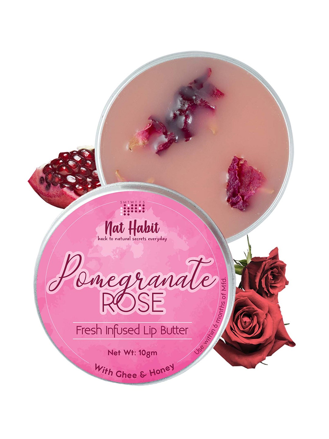 Nat Habit Pomegranate Rose Lip Balm - Desi Ghee & Honey for Pigmentation & Chapped Lip-10g, Pink
Nat Habit Pomegranate Rose Lip Balm - Desi Ghee & Honey for Pigmentation & Chapped Lip-10g, Pink