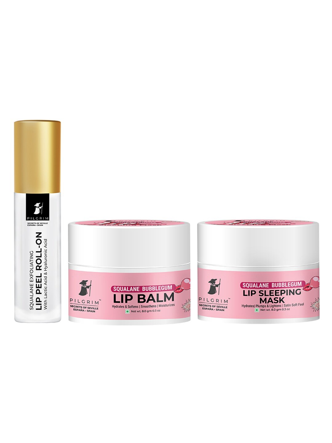Pilgrim Set of Lovingly Lips Balm, Plumpy Roll-On & Moisture Replenishing Sleeping Mask, Pink
Pilgrim Set of Lovingly Lips Balm, Plumpy Roll-On & Moisture Replenishing Sleeping Mask, Pink
