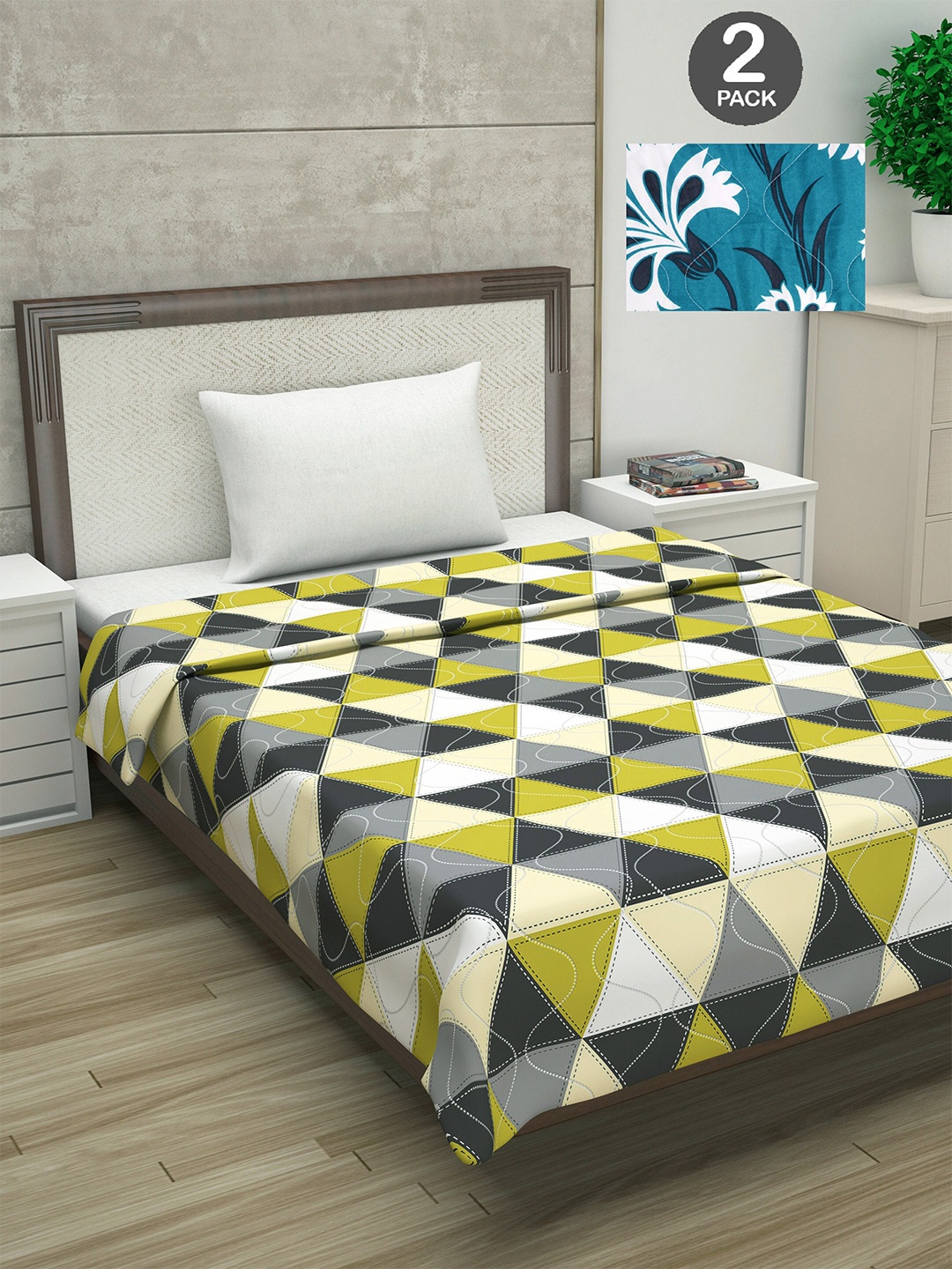 Divine Casa Set of 2 Geometric Printed Mild Winter 120 GSM Single Bed Comforter, Sea green
Divine Casa Set of 2 Geometric Printed Mild Winter 120 GSM Single Bed Comforter, Sea green