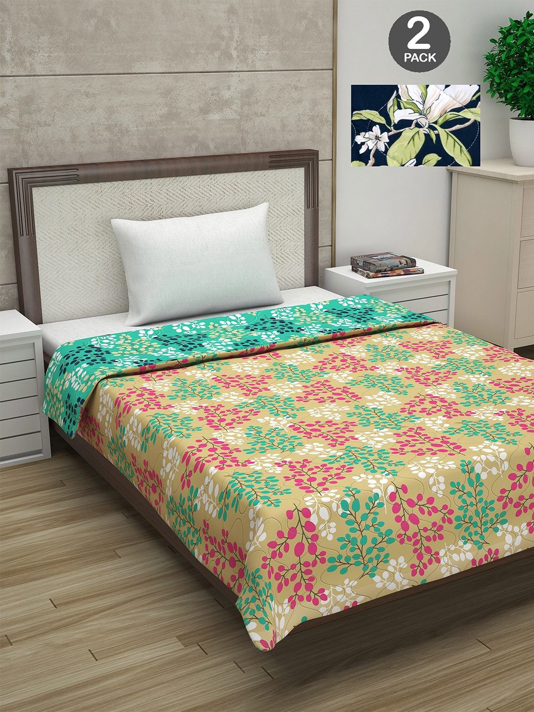 Divine Casa Set of 2 Floral Printed Mild Winter 120 GSM Single Bed Comforter, Green
Divine Casa Set of 2 Floral Printed Mild Winter 120 GSM Single Bed Comforter, Green