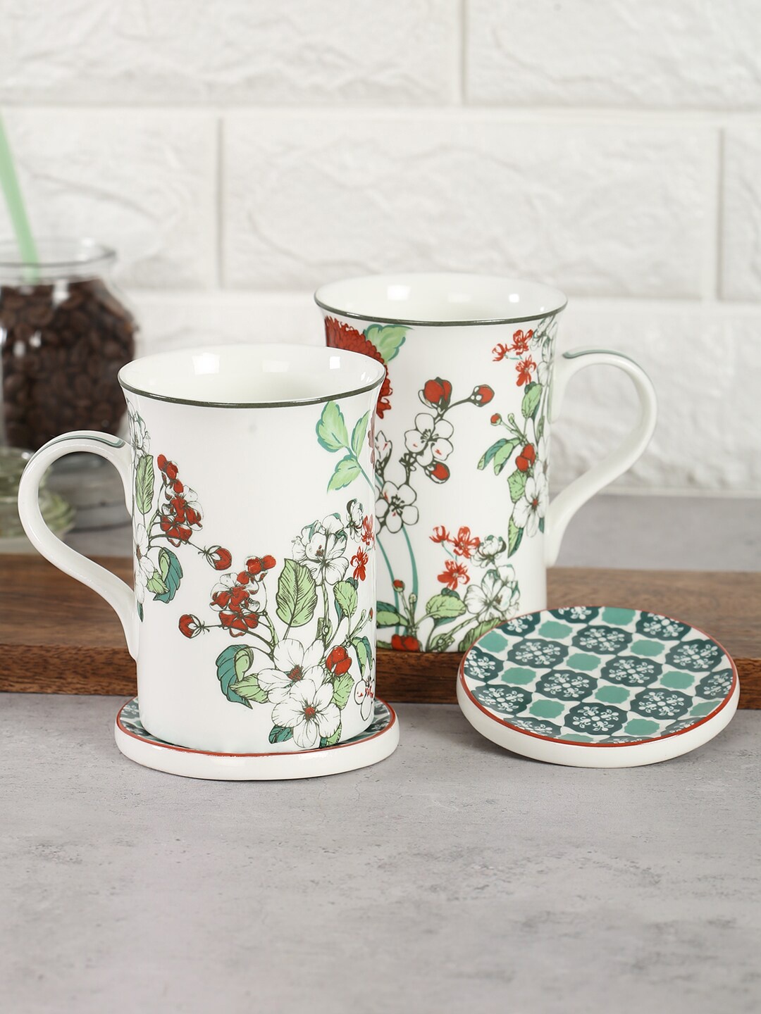 India Circus by Krsnaa Mehta Set of 2 Printed Bone China Glossy Mugs & Coasters380ml each, White
India Circus by Krsnaa Mehta Set of 2 Printed Bone China Glossy Mugs & Coasters380ml each, White