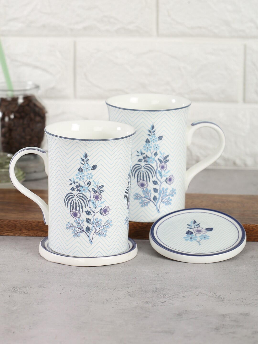 India Circus by Krsnaa Mehta Set of 2 Printed Bone China Mugs and Coasters 380ml each, White
India Circus by Krsnaa Mehta Set of 2 Printed Bone China Mugs and Coasters 380ml each, White