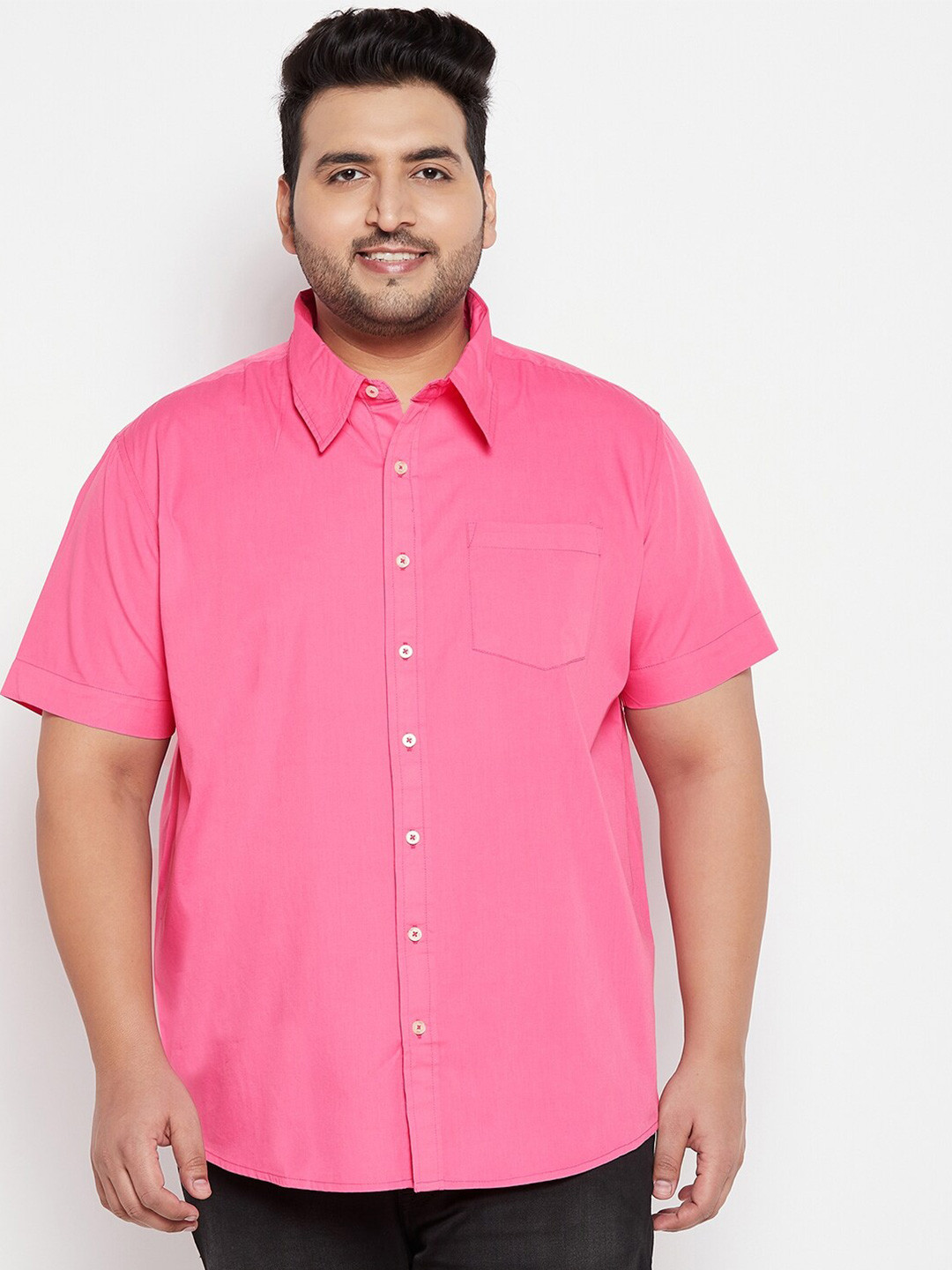 bigbanana Thatcher Men Plus Size Pure Cotton Casual Shirt, Pink
bigbanana Thatcher Men Plus Size Pure Cotton Casual Shirt, Pink