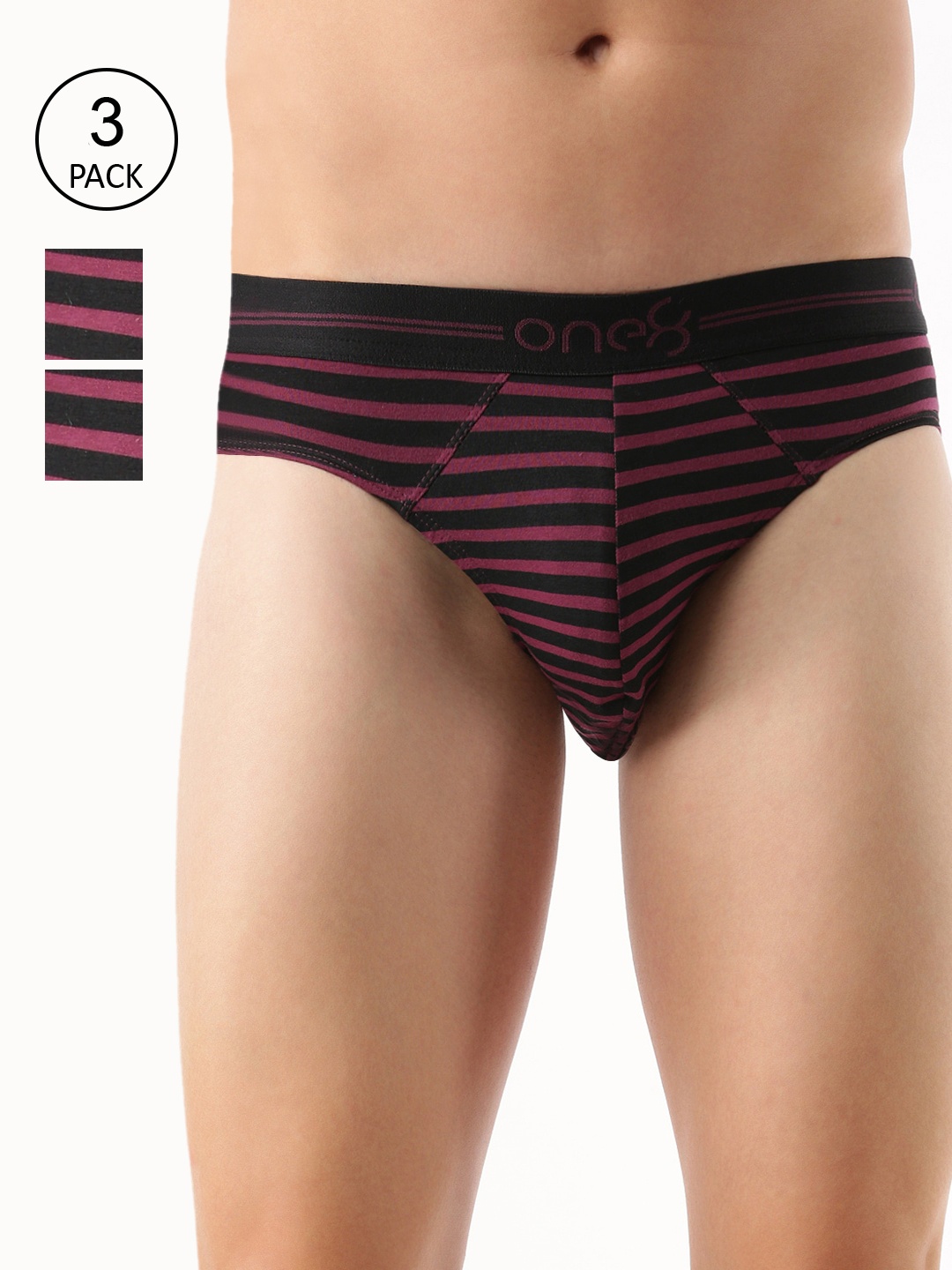 one8 by Virat Kohli Men Pack Of 3 Striped Cotton Low-Rise Basic Briefs731-PO3-Wine, Maroon
one8 by Virat Kohli Men Pack Of 3 Striped Cotton Low-Rise Basic Briefs731-PO3-Wine, Maroon