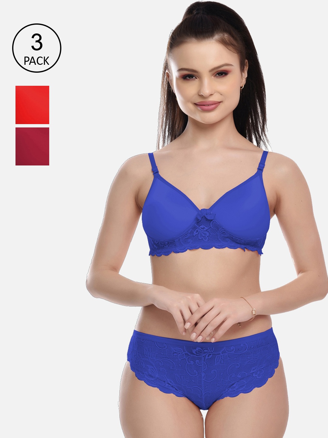 FIMS Women Pack Of 3 Solid Lingerie Set MTR_Jasmine_Pad_Set_BlueRedMaroon_B, Blue
FIMS Women Pack Of 3 Solid Lingerie Set MTR_Jasmine_Pad_Set_BlueRedMaroon_B, Blue