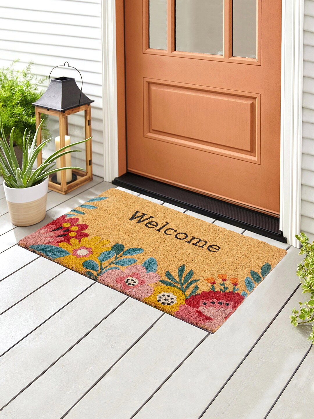 HomeTown Printed Anti-skid Doormats Doormats, Brown