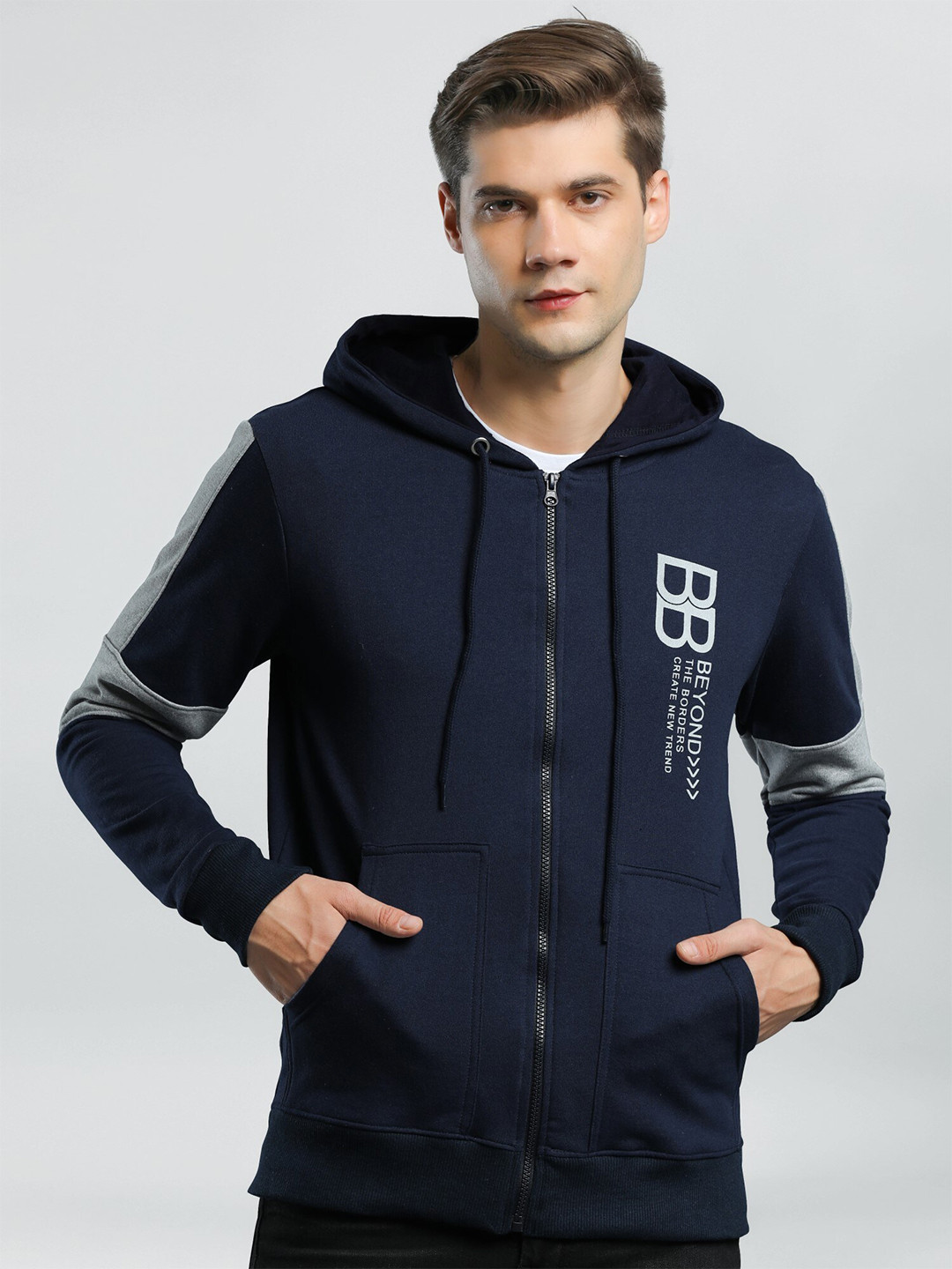 Maniac Men Cotton Printed Hooded Sweatshirt, Navy blue
Maniac Men Cotton Printed Hooded Sweatshirt, Navy blue