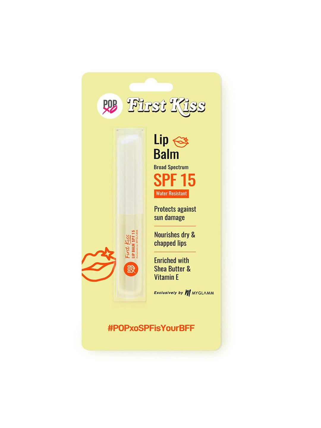 MyGlamm Popxo First Kiss SPF 15 Water-Resistant Lip Balm with Shea Butter & Vitamin E 15 g, White
MyGlamm Popxo First Kiss SPF 15 Water-Resistant Lip Balm with Shea Butter & Vitamin E 15 g, White