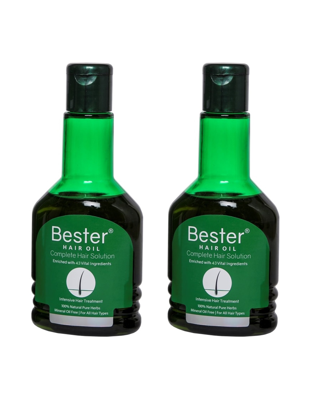 Bester Set of 2 Complete Hair Solution Hair Oil with 43 Vital Ingredients 100 ml (each), Green
Bester Set of 2 Complete Hair Solution Hair Oil with 43 Vital Ingredients 100 ml (each), Green