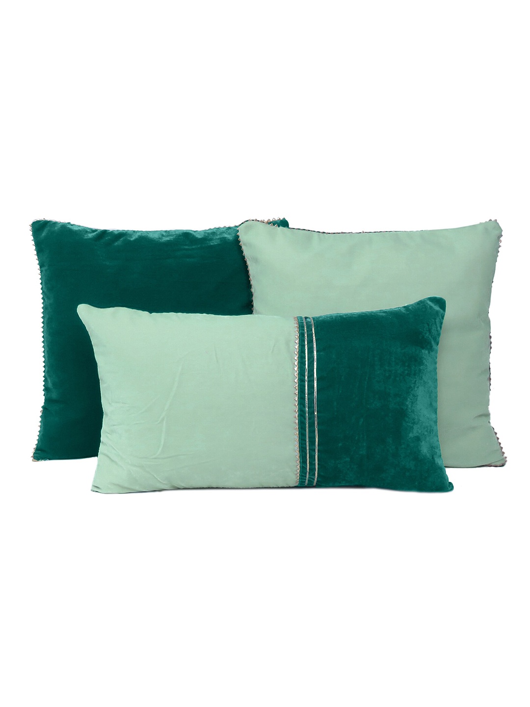OUSSUM lumbar set Green & Sea Green Set of 3 Colourblocked Velvet Rectangle Cushion Covers
OUSSUM lumbar set Green & Sea Green Set of 3 Colourblocked Velvet Rectangle Cushion Covers