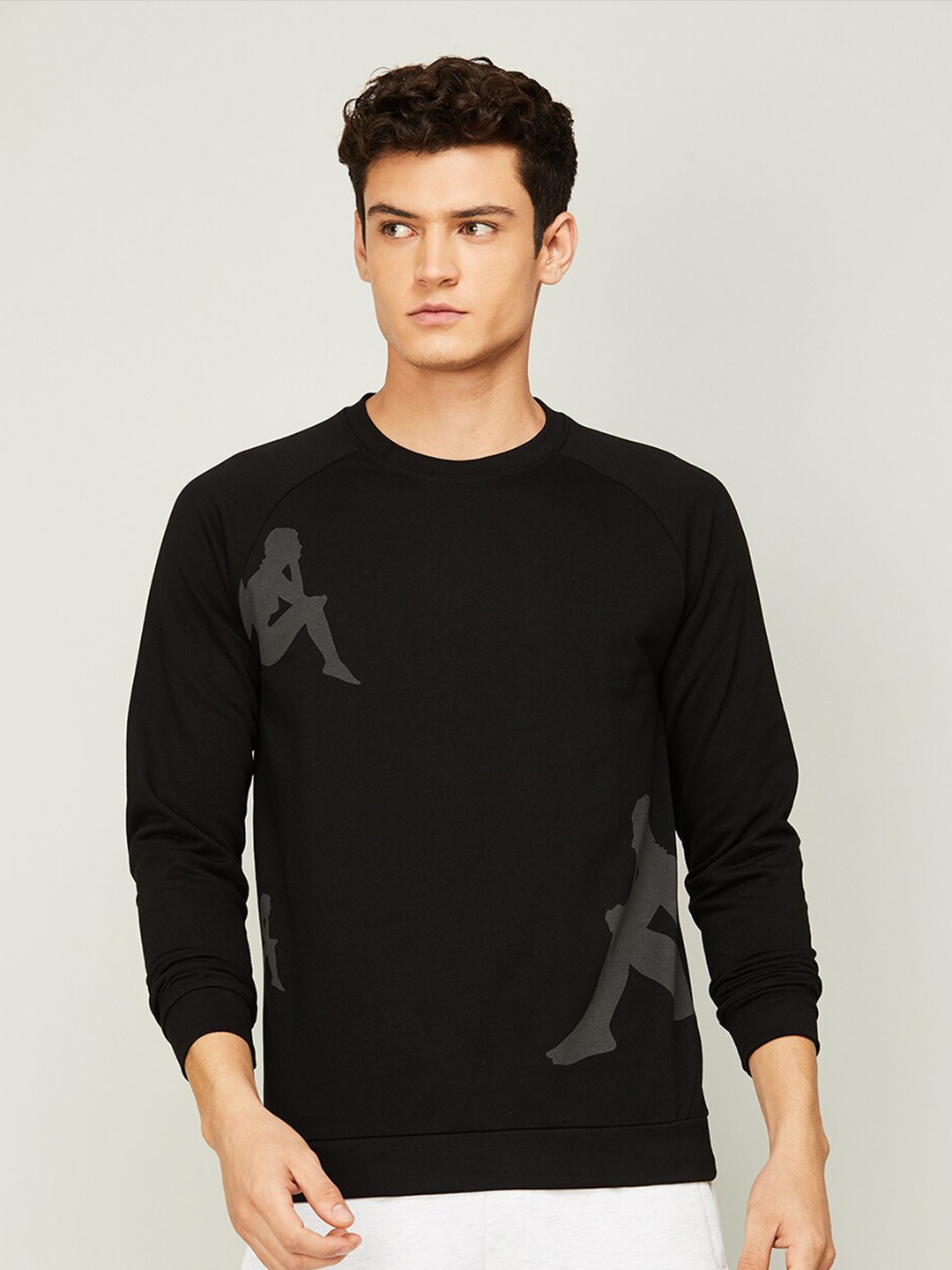 Kappa Men Cotton Sweatshirt, Black