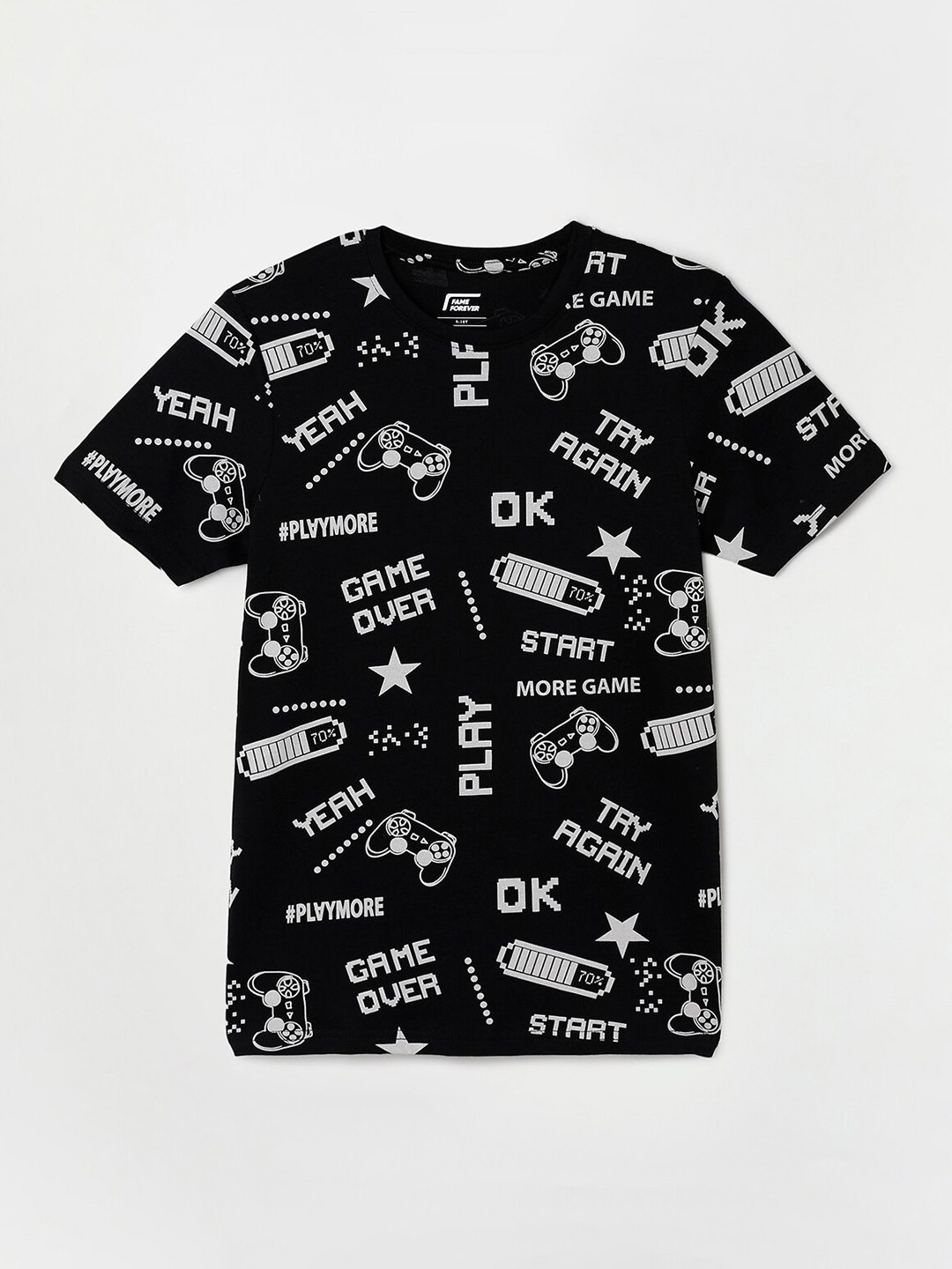 Fame Forever by Lifestyle Boys Conversational Printed Pure Cotton T-shirt, Black
Fame Forever by Lifestyle Boys Conversational Printed Pure Cotton T-shirt, Black