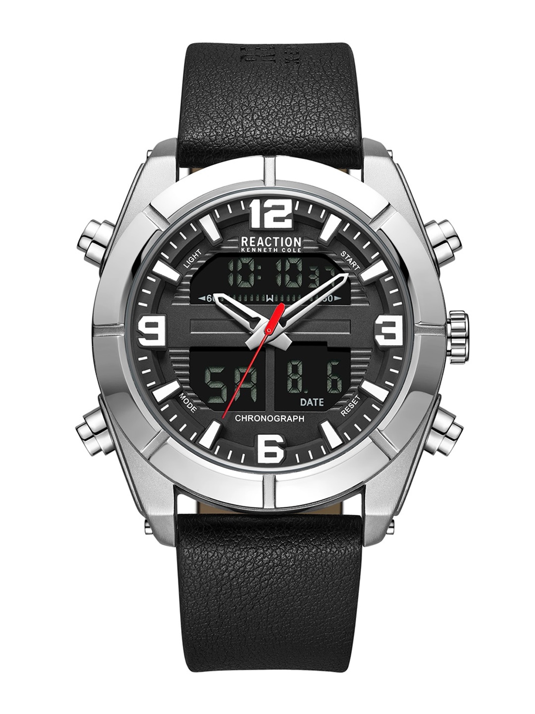 REACTION KENNETH COLE Men Leather Strap Analogue and Digital Watch KRWGD9005503, Black
REACTION KENNETH COLE Men Leather Strap Analogue and Digital Watch KRWGD9005503, Black