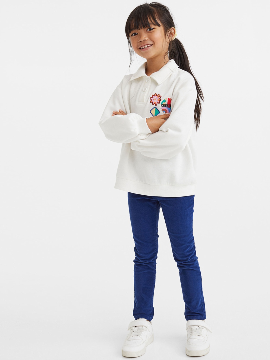 H&M Girls Corduroy Treggings, Blue