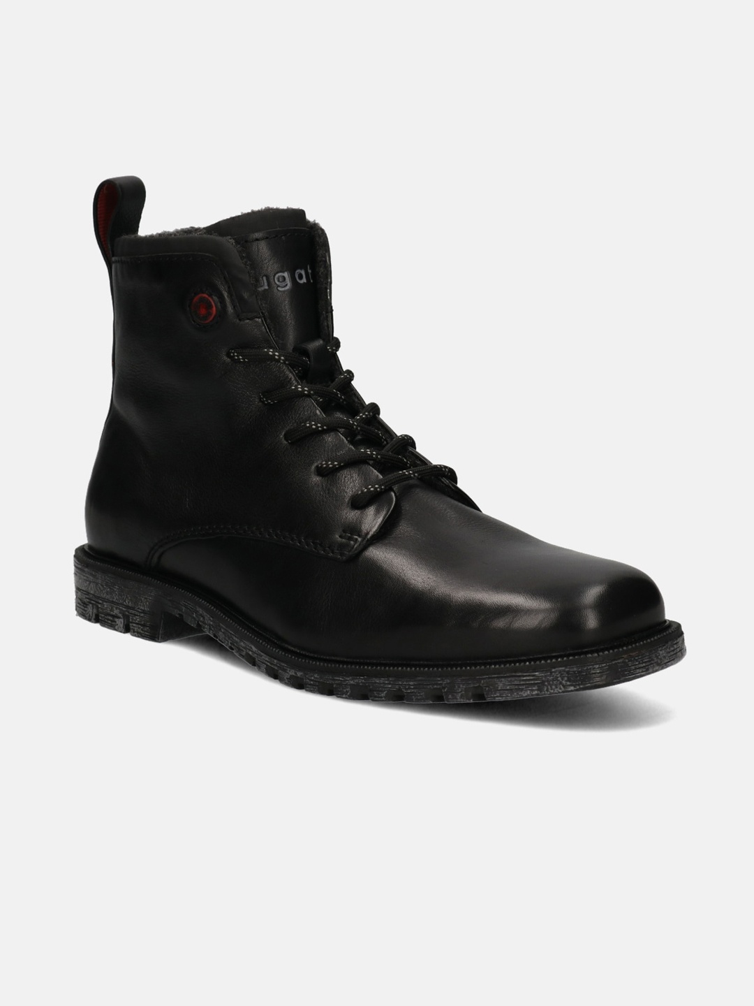 Bugatti Men Solid Leather Regular Boots, Black