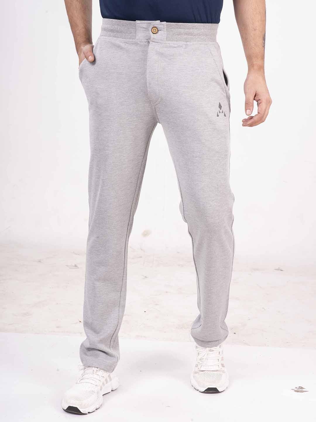 ACTIMAXX Men Solid Cotton Regular Fit Track Pants, Grey