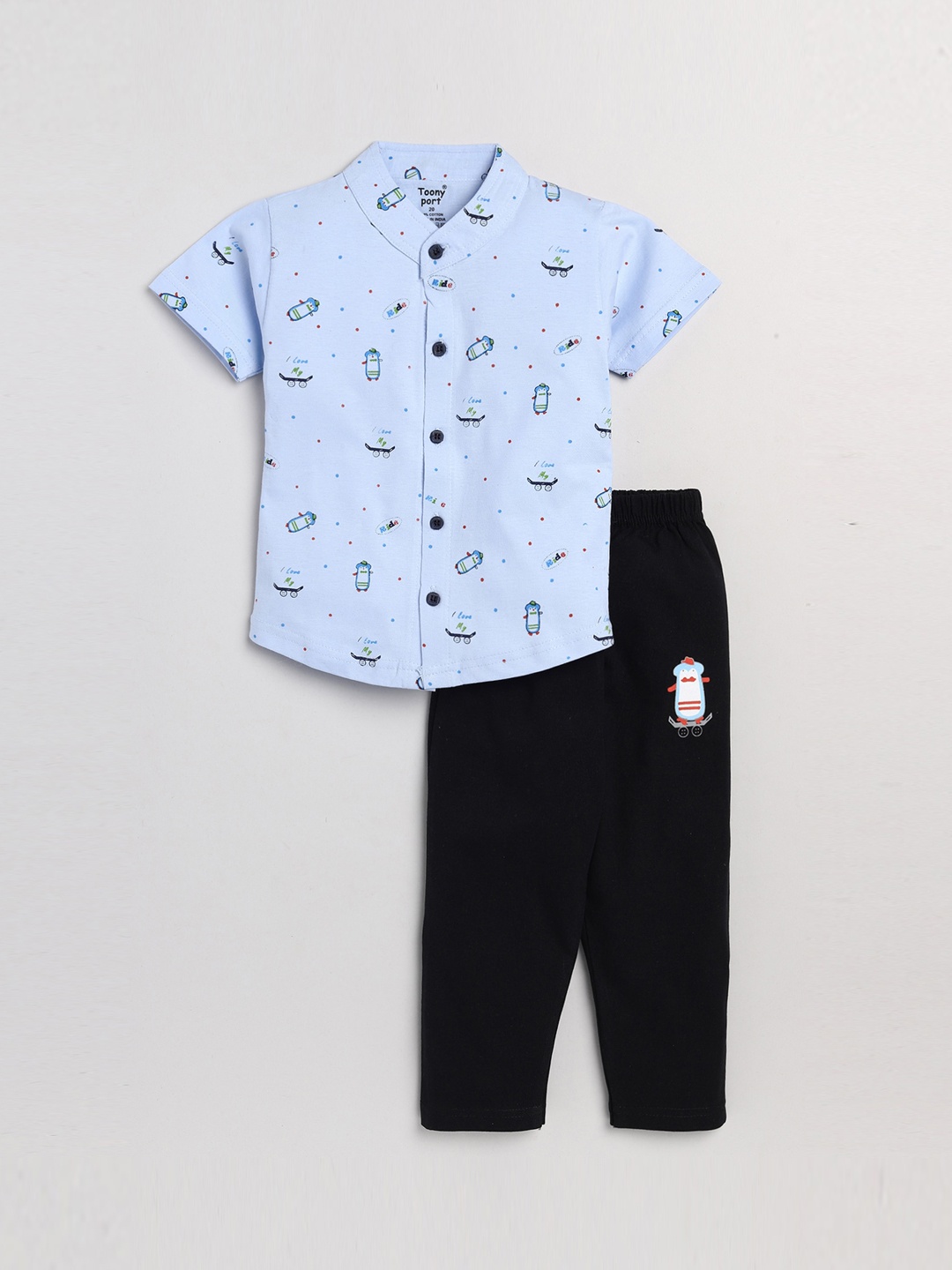 Toonyport Kids Blue & Black Pure cotton Night suit TP-AW22-F2SH851-RIDE-HTFPNT-SBLU-16
Toonyport Kids Blue & Black Pure cotton Night suit TP-AW22-F2SH851-RIDE-HTFPNT-SBLU-16