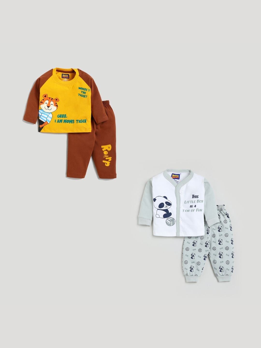 Nottie Planet Unisex Kids Rust & Yellow Printed Pack Of 2 Pure Cotton T-shirt with Pyjamas
Nottie Planet Unisex Kids Rust & Yellow Printed Pack Of 2 Pure Cotton T-shirt with Pyjamas