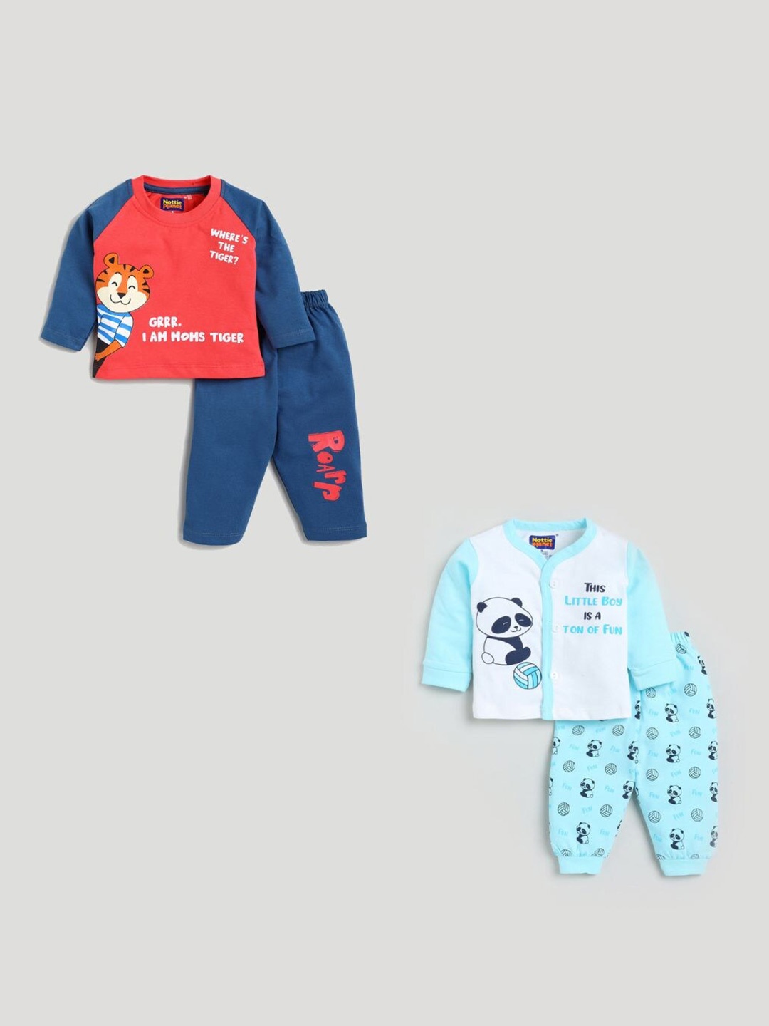 Nottie Planet Unisex Kids Red & Blue Printed Pack Of 2 Pure Cotton T-shirt with Pyjamas
Nottie Planet Unisex Kids Red & Blue Printed Pack Of 2 Pure Cotton T-shirt with Pyjamas