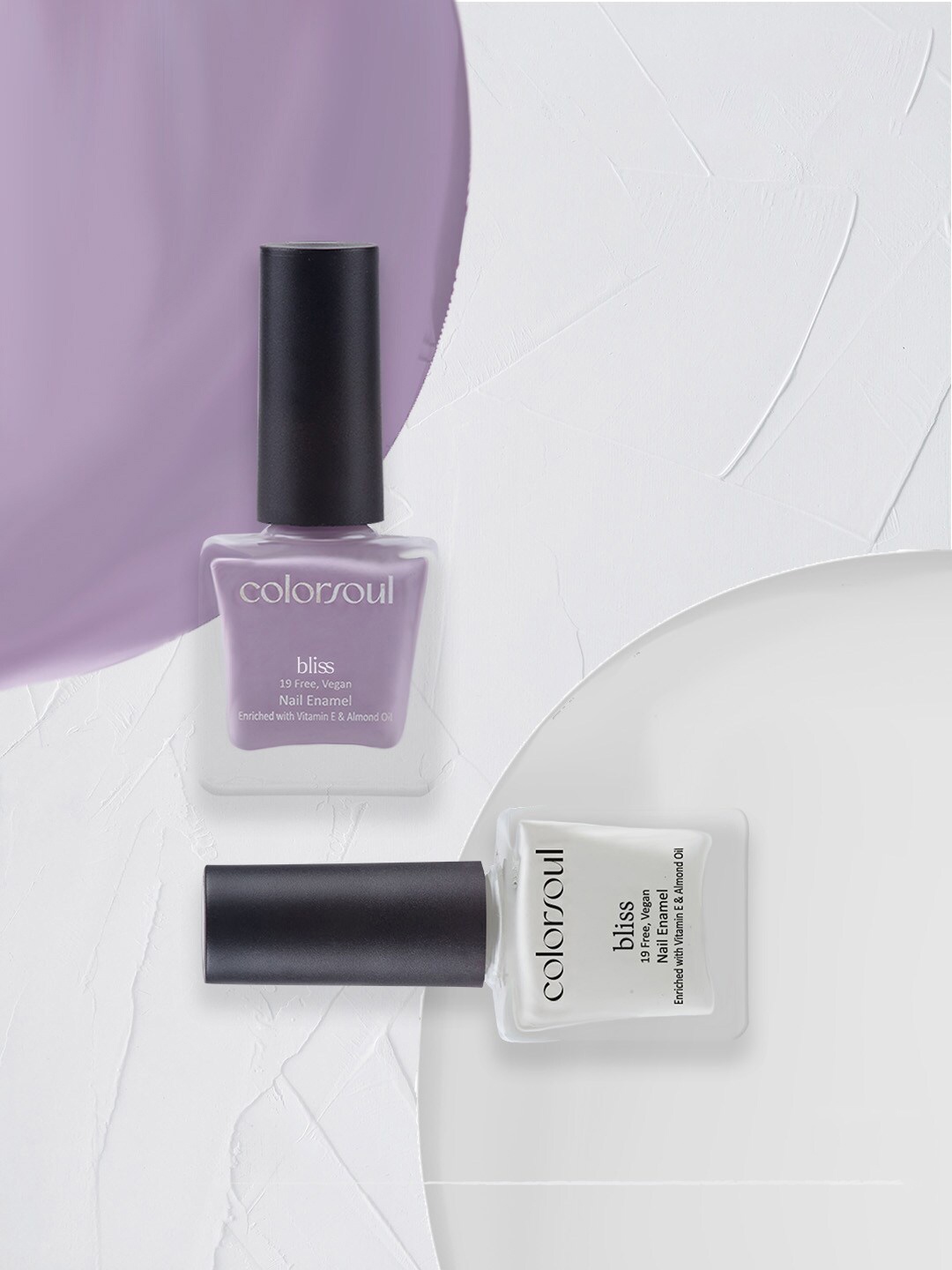 Colorsoul Set Of 2 Vegan & 19 Free Bliss Nail Enamel with Vitamin E & Almond Oil 8ml Each - Purple Water B07 & Snowy White B22
Colorsoul Set Of 2 Vegan & 19 Free Bliss Nail Enamel with Vitamin E & Almond Oil 8ml Each - Purple Water B07 & Snowy White B22