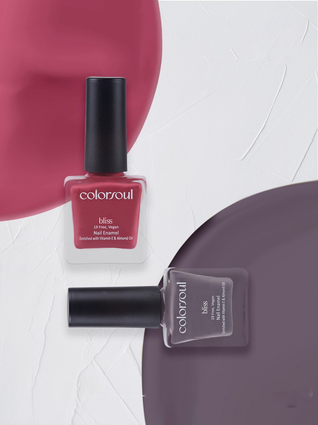 Colorsoul Set Of 2 Vegan & 19 Free Bliss Nail Enamel with Vitamin E & Almond Oil 8ml Each - Dreamy Pink B03 & Grey Crest B23
Colorsoul Set Of 2 Vegan & 19 Free Bliss Nail Enamel with Vitamin E & Almond Oil 8ml Each - Dreamy Pink B03 & Grey Crest B23