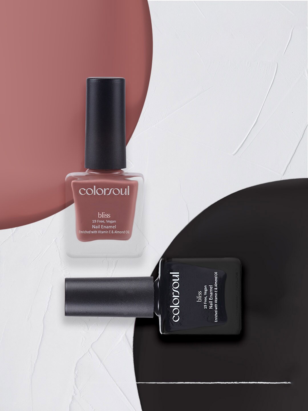 Colorsoul Set Of 2 Vegan & 19 Free Bliss Nail Enamel with Vitamin E & Almond Oil 8ml Each - Dusty Mauve B06 & Hot Tar B24, Peach
Colorsoul Set Of 2 Vegan & 19 Free Bliss Nail Enamel with Vitamin E & Almond Oil 8ml Each - Dusty Mauve B06 & Hot Tar B24, Peach