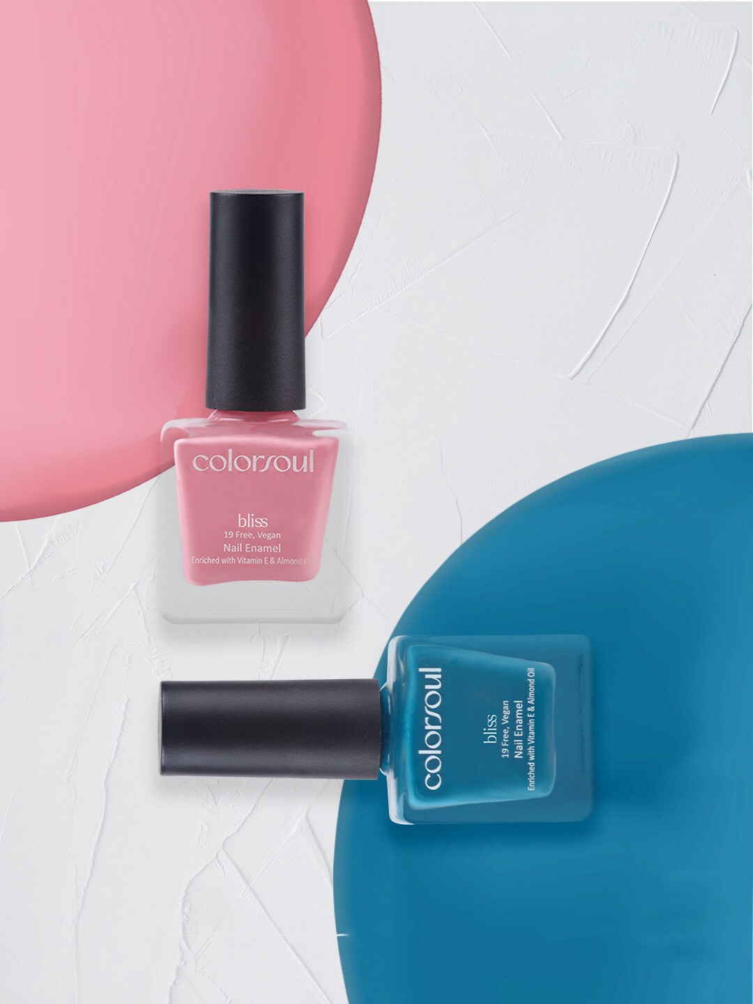 Colorsoul Set Of 2 Vegan & 19 Free Bliss Nail Enamel with Vitamin E & Almond Oil 8ml Each - Breezy Pink B01 & Teal Delight B21
Colorsoul Set Of 2 Vegan & 19 Free Bliss Nail Enamel with Vitamin E & Almond Oil 8ml Each - Breezy Pink B01 & Teal Delight B21