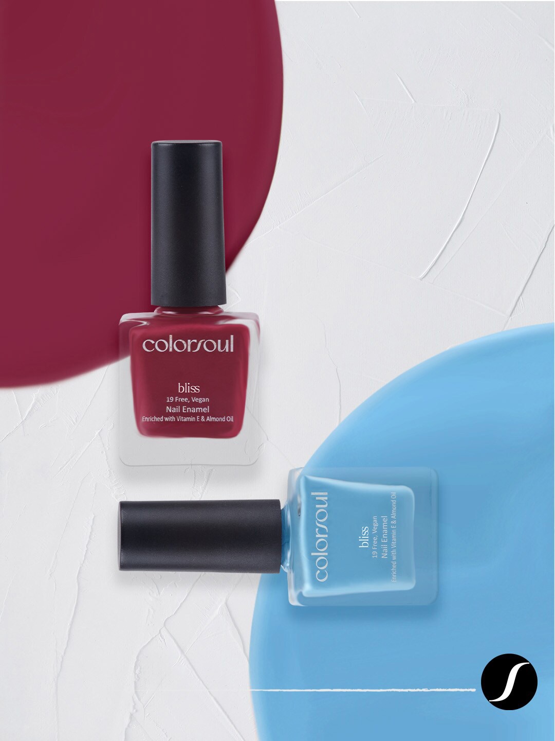 Colorsoul Set Of 2 Vegan & 19 Free Bliss Nail Enamel with Vitamin E & Almond Oil 8ml Each - Candy Floss B04 & Icey Blue B20, Maroon
Colorsoul Set Of 2 Vegan & 19 Free Bliss Nail Enamel with Vitamin E & Almond Oil 8ml Each - Candy Floss B04 & Icey Blue B20, Maroon