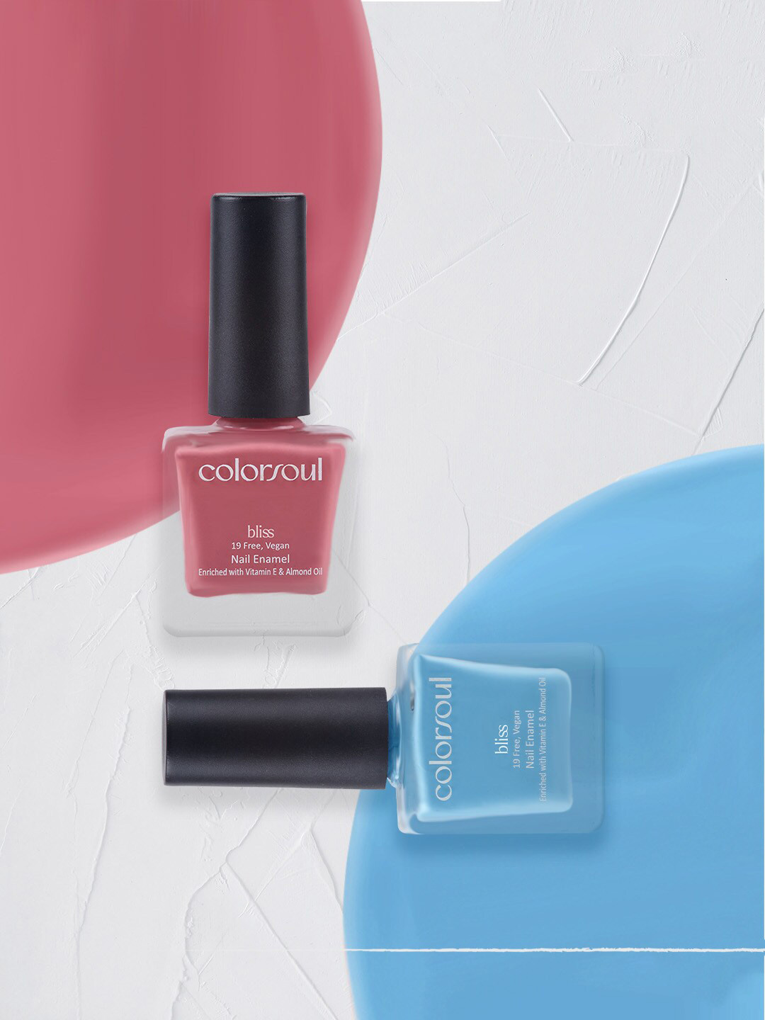 Colorsoul Set Of 2 Vegan & 19 Free Bliss Nail Enamel with Vitamin E & Almond Oil 8ml Each - Ballerina Pink B05 & Candy Floss B04 
Colorsoul Set Of 2 Vegan & 19 Free Bliss Nail Enamel with Vitamin E & Almond Oil 8ml Each - Ballerina Pink B05 & Candy Floss B04