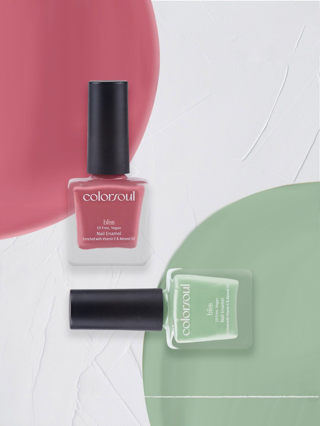 Colorsoul Set Of 2 Vegan & 19 Free Bliss Nail Enamel with Vitamin E & Almond Oil 8ml Each - Ballerina Pink B05 & Candy Floss B04
Colorsoul Set Of 2 Vegan & 19 Free Bliss Nail Enamel with Vitamin E & Almond Oil 8ml Each - Ballerina Pink B05 & Candy Floss B04