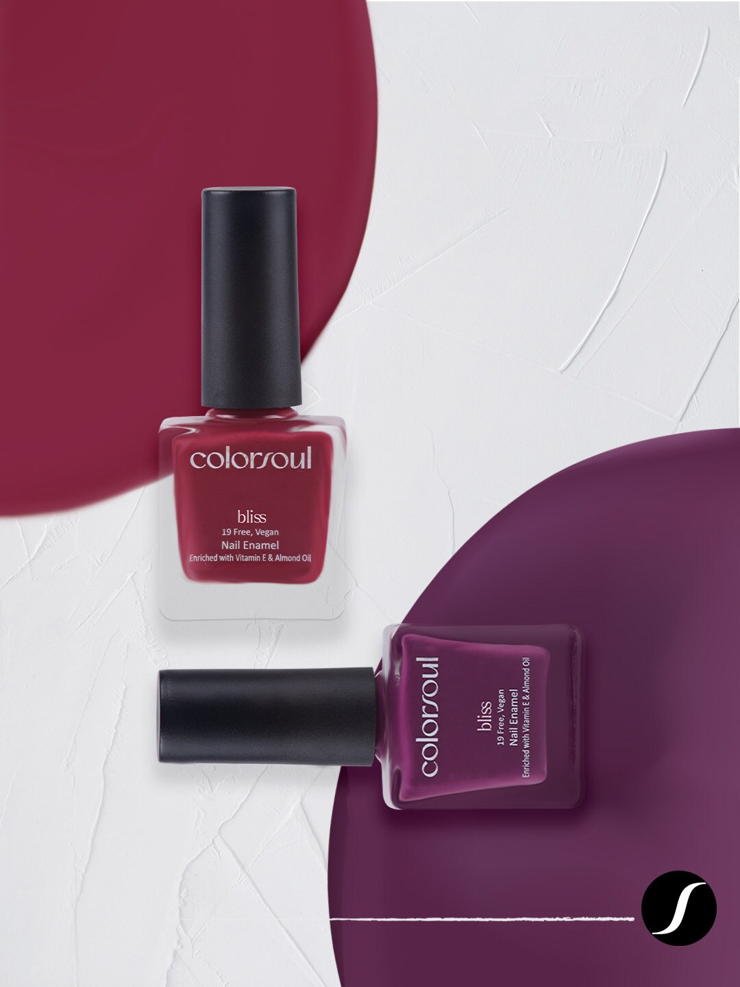 Colorsoul Set Of 2 Vegan & 19 Free Bliss Nail Enamel with Vitamin E & Almond Oil 8ml Each - Candy Floss B04 & Iris Tint B10, Maroon
Colorsoul Set Of 2 Vegan & 19 Free Bliss Nail Enamel with Vitamin E & Almond Oil 8ml Each - Candy Floss B04 & Iris Tint B10, Maroon