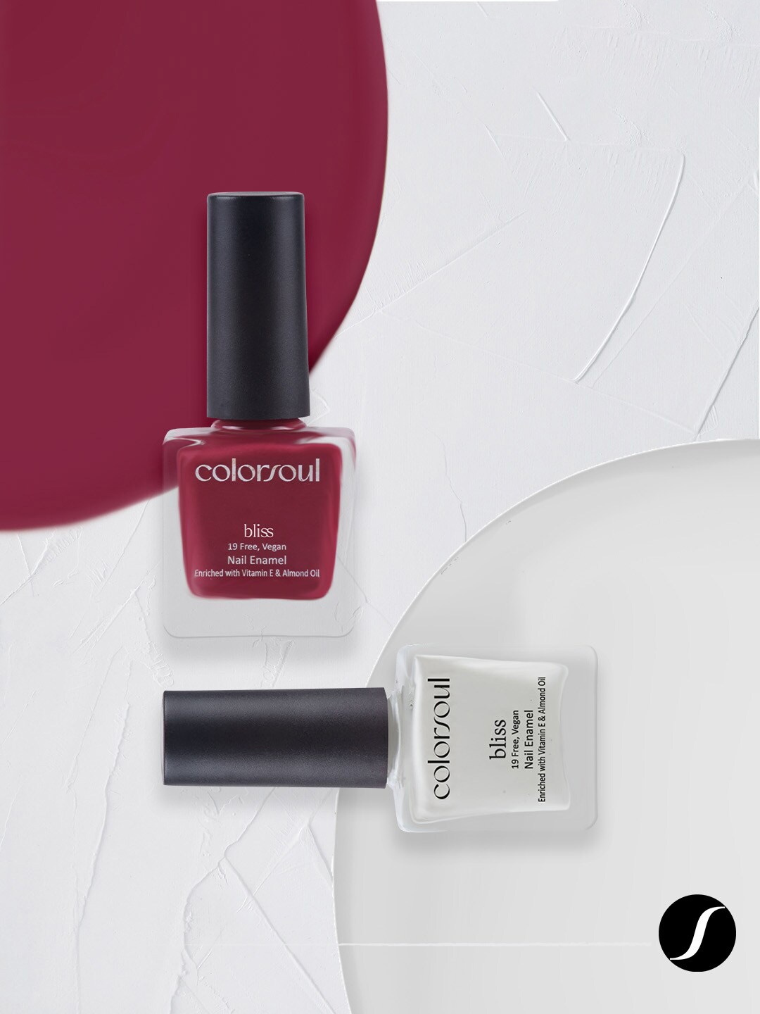 Colorsoul Set Of 2 Vegan & 19 Free Bliss Nail Enamel with Vitamin E & Almond Oil 8ml Each - Candy Floss B04 & Snowy White B22, Maroon
Colorsoul Set Of 2 Vegan & 19 Free Bliss Nail Enamel with Vitamin E & Almond Oil 8ml Each - Candy Floss B04 & Snowy White B22, Maroon