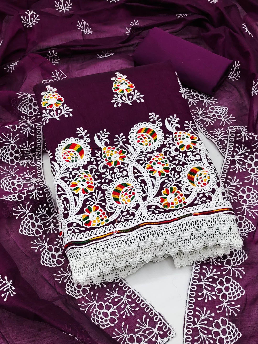 LeeliPeeri Designer Floral Embroidered Chanderi Cotton Unstitched Dress Material, Purple
LeeliPeeri Designer Floral Embroidered Chanderi Cotton Unstitched Dress Material, Purple