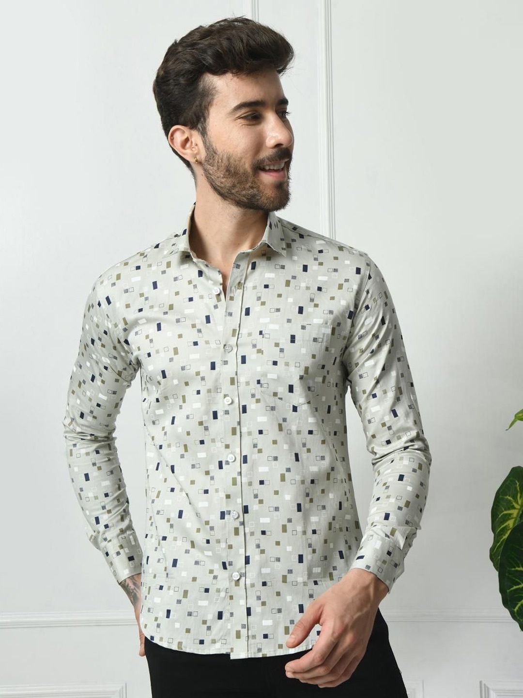 PEBCO Men Classic Spread Collar Abstract Printed Cotton Slim Fit Casual Shirt, Cream
PEBCO Men Classic Spread Collar Abstract Printed Cotton Slim Fit Casual Shirt, Cream