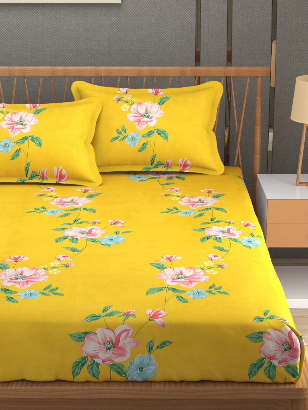 MallowWorld Yellow & Pink Microfiber Floral 200 TC King Bedsheet with 2 Pillow Covers
MallowWorld Yellow & Pink Microfiber Floral 200 TC King Bedsheet with 2 Pillow Covers
