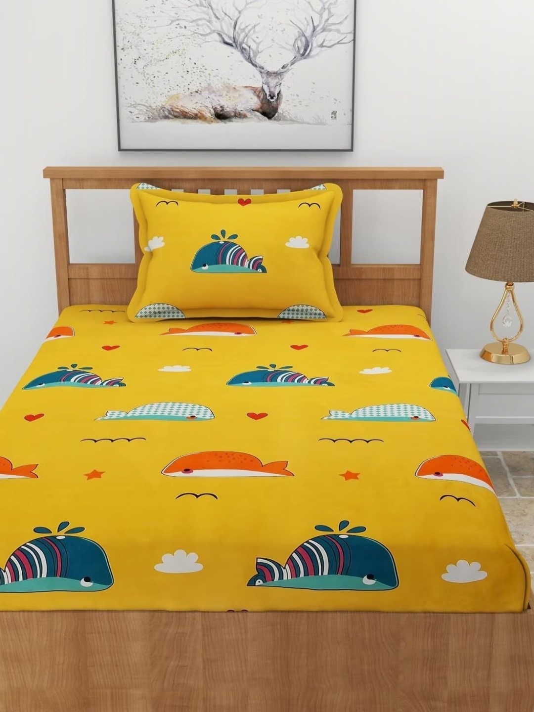 Innovative Edge Yellow & Blue Cotton Printed 160 TC Single Bedsheet with 1 Pillow Covers
Innovative Edge Yellow & Blue Cotton Printed 160 TC Single Bedsheet with 1 Pillow Covers