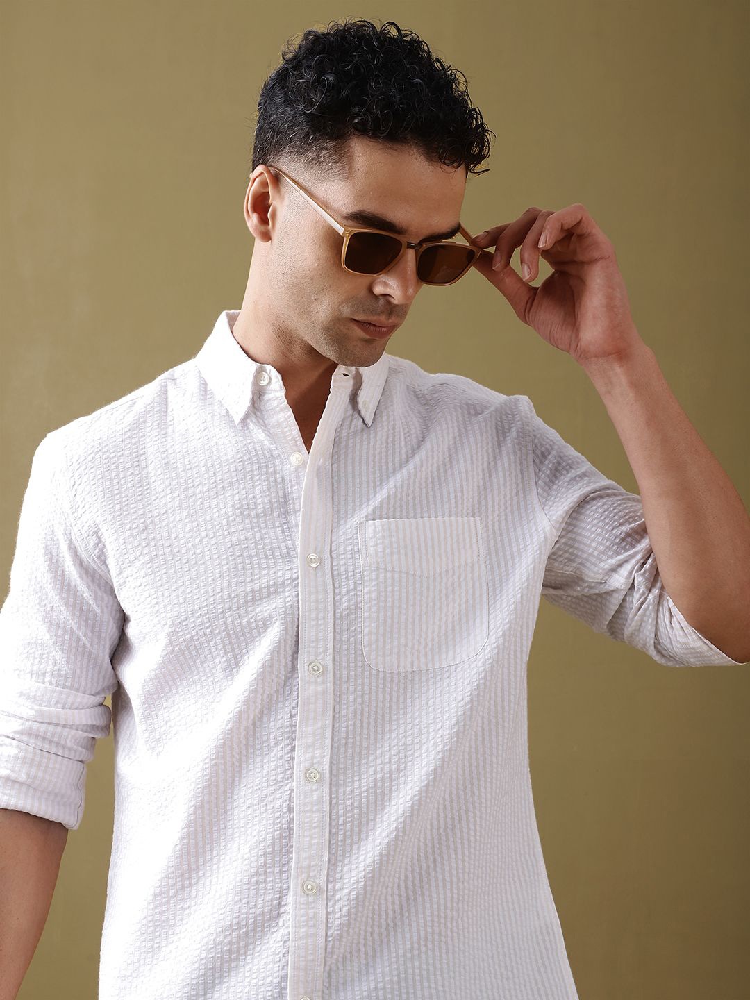 DILLINGER Men Standard Spread Collar Popcorn Texture Cotton Casual Shirt, Off white
DILLINGER Men Standard Spread Collar Popcorn Texture Cotton Casual Shirt, Off white