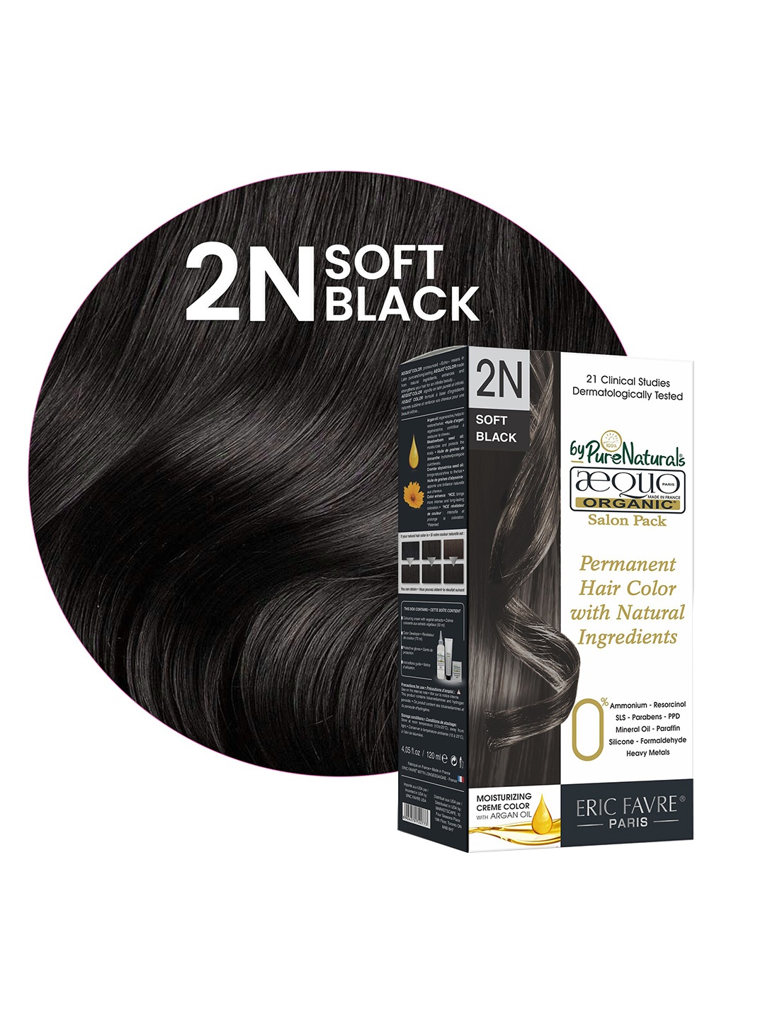 Aequo Organic Set Of 2 Damage Free Cream Hair Color Salon Pack - 2N Blackish Brown - 120 ml, Black
Aequo Organic Set Of 2 Damage Free Cream Hair Color Salon Pack - 2N Blackish Brown - 120 ml, Black