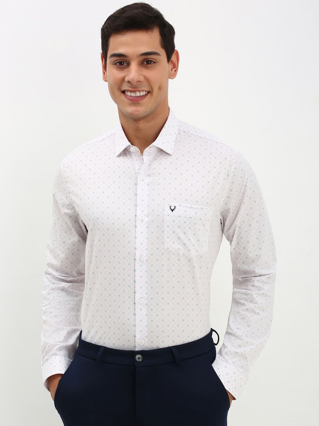 Allen Solly Men Spread Collar Micro Ditsy Printed Cotton Slim Fit Formal Shirt, White
Allen Solly Men Spread Collar Micro Ditsy Printed Cotton Slim Fit Formal Shirt, White