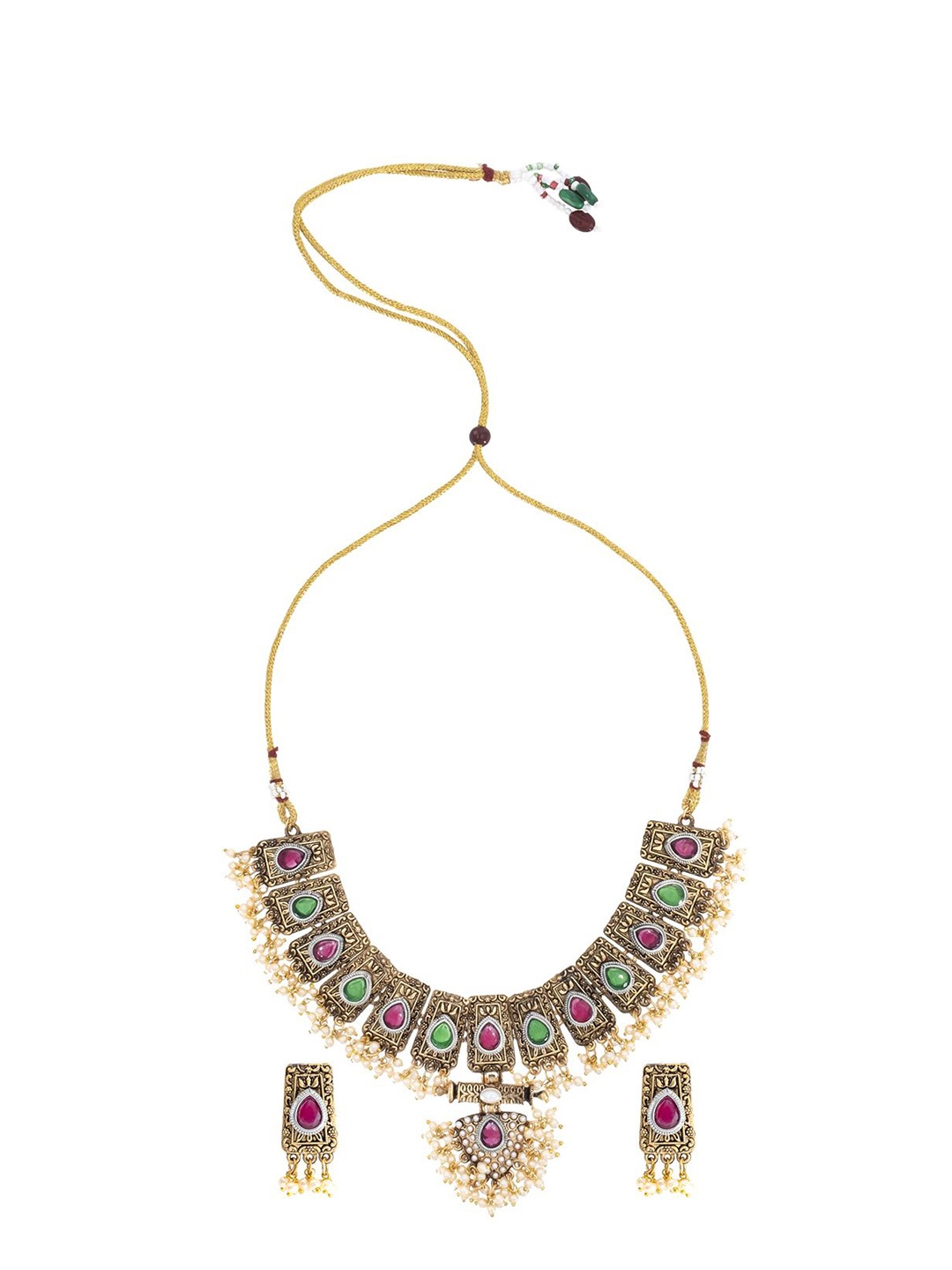 Shining Jewel - By Shivansh Gold-Plated Cubic Zirconia Studded & Beaded Jewellery Set
Shining Jewel - By Shivansh Gold-Plated Cubic Zirconia Studded & Beaded Jewellery Set