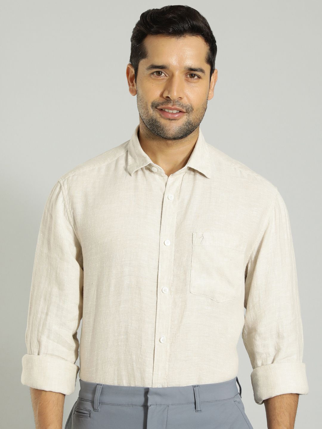 Indian Terrain Men India Slim Spread Collar Solid Linen Slim Fit Casual Shirt, Off white
Indian Terrain Men India Slim Spread Collar Solid Linen Slim Fit Casual Shirt, Off white
