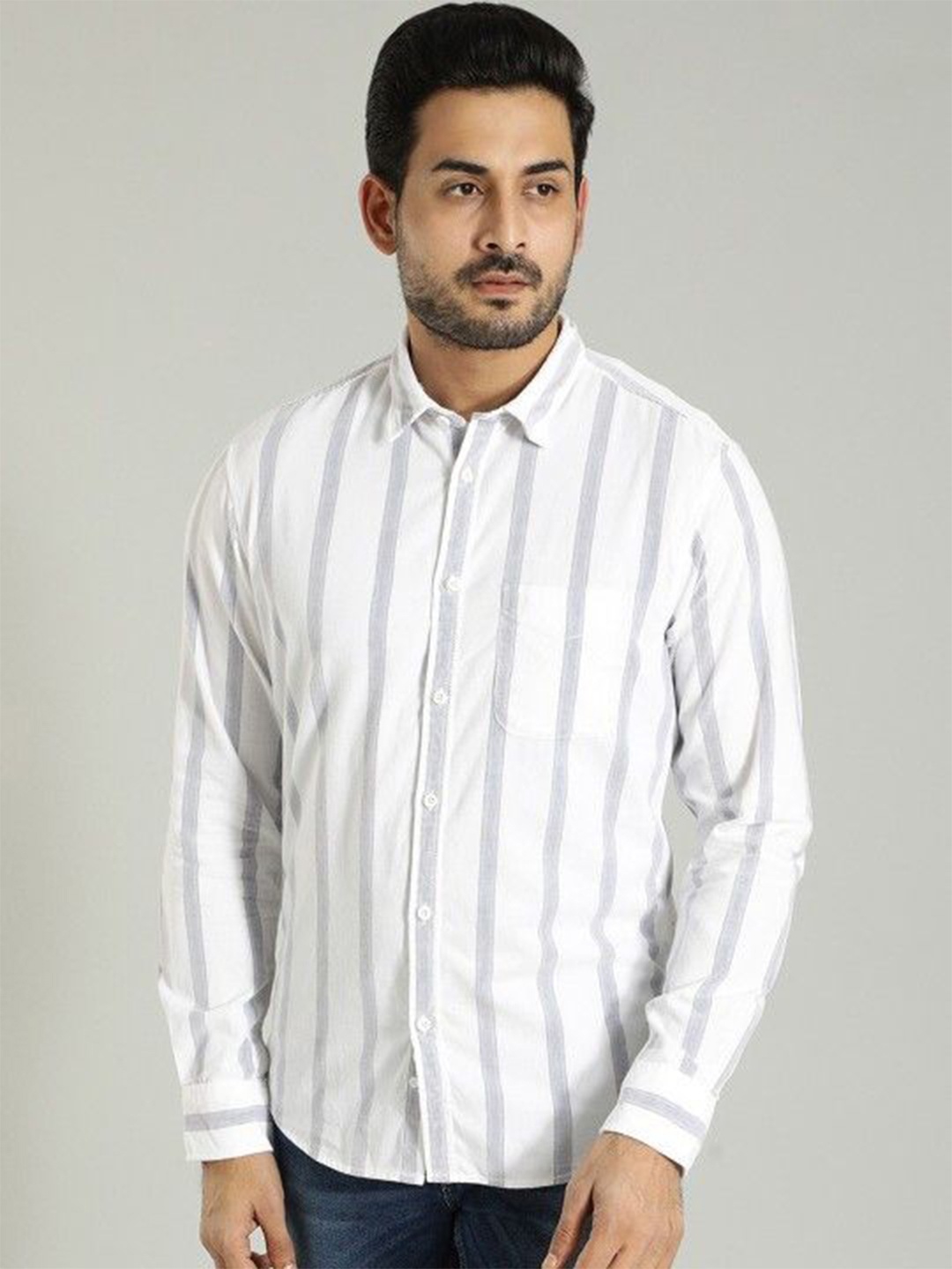 Indian Terrain Men Chiseled Spread Collar Striped Cotton Skinny Fit Casual Shirt, White
Indian Terrain Men Chiseled Spread Collar Striped Cotton Skinny Fit Casual Shirt, White
