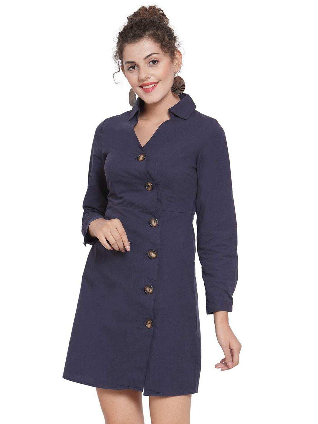 Global Republic Cotton Shirt Shaped Dress, Navy blue 
Global Republic Cotton Shirt Shaped Dress, Navy blue