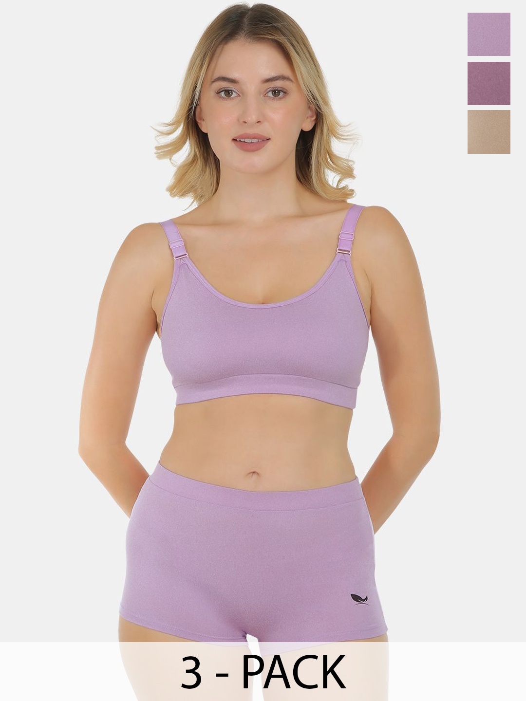 POOJA RAGENEE Non Padded Non Wired Lingerie Set ST12_3P_LV_PUR_SK_30B-Lavender-Purple-Skin
POOJA RAGENEE Non Padded Non Wired Lingerie Set ST12_3P_LV_PUR_SK_30B-Lavender-Purple-Skin