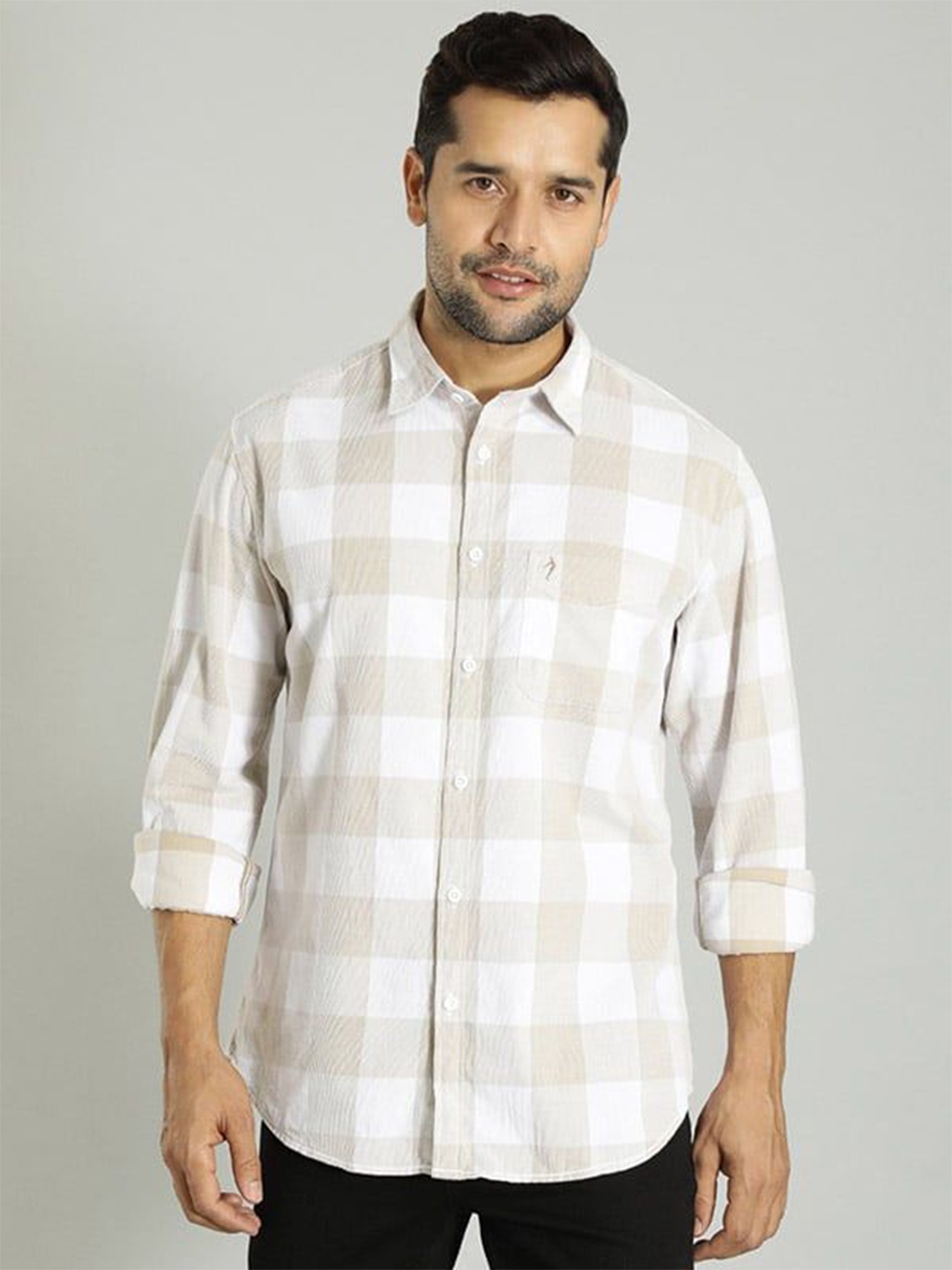 Indian Terrain Men India Slim Spread Collar Tartan Checked Cotton Slim Fit Casual Shirt, Off white
Indian Terrain Men India Slim Spread Collar Tartan Checked Cotton Slim Fit Casual Shirt, Off white