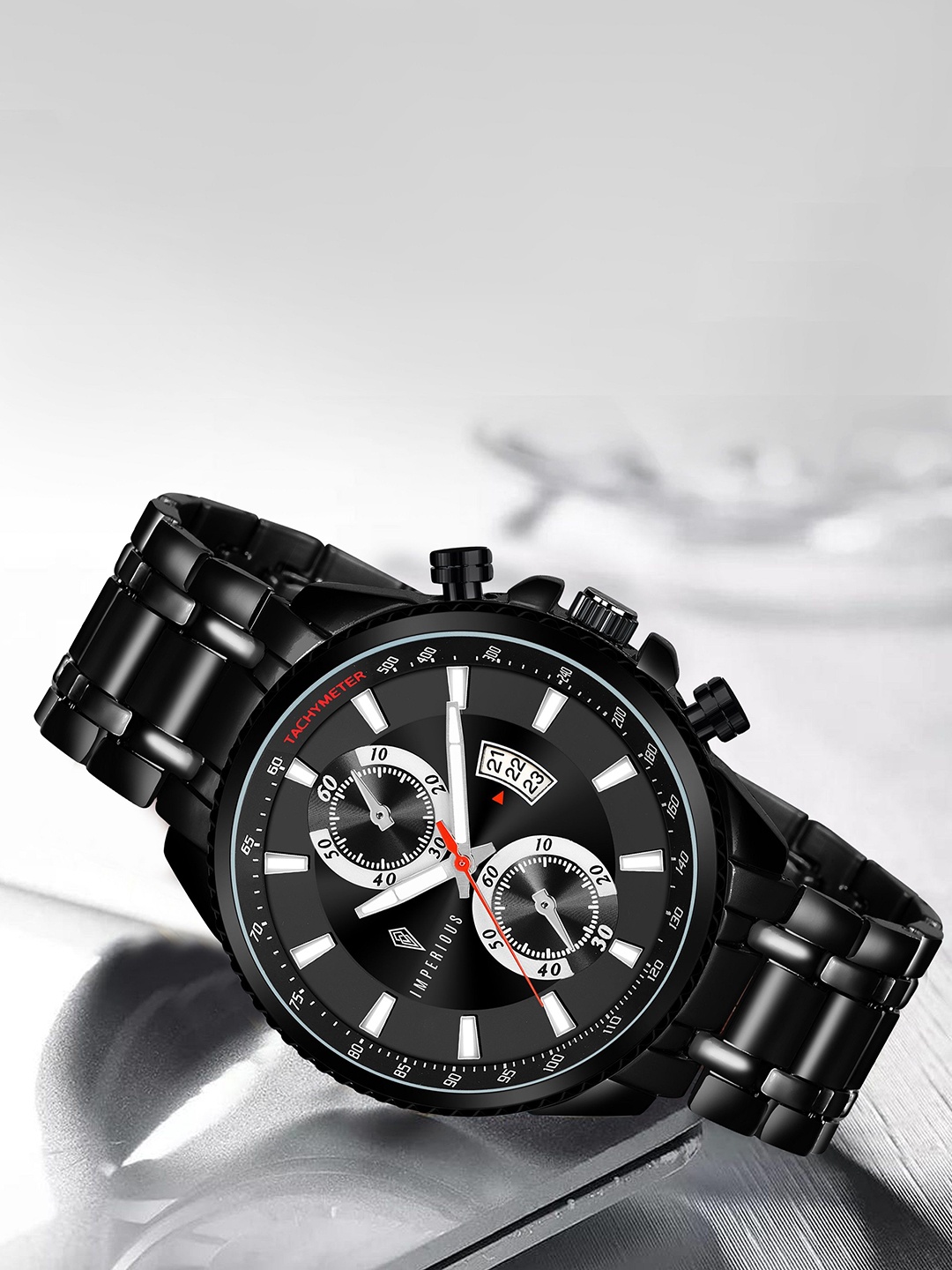 Imperious- The Royal Way Men Dial & Stainless Steel Bracelet Style Straps Analogue Tachymeter Watch IMP, Black
Imperious- The Royal Way Men Dial & Stainless Steel Bracelet Style Straps Analogue Tachymeter Watch IMP, Black