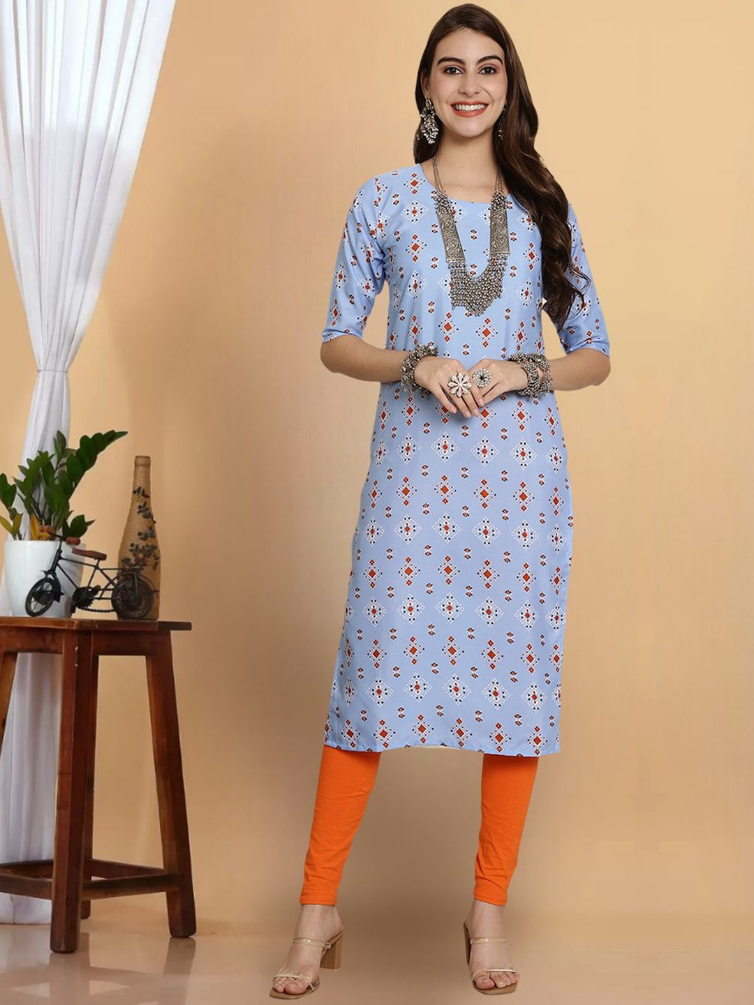 7Threads Women Floral Printed Keyhole Neck Flared Sleeves Thread Work Floral Crepe Kurta, Multi
7Threads Women Floral Printed Keyhole Neck Flared Sleeves Thread Work Floral Crepe Kurta, Multi