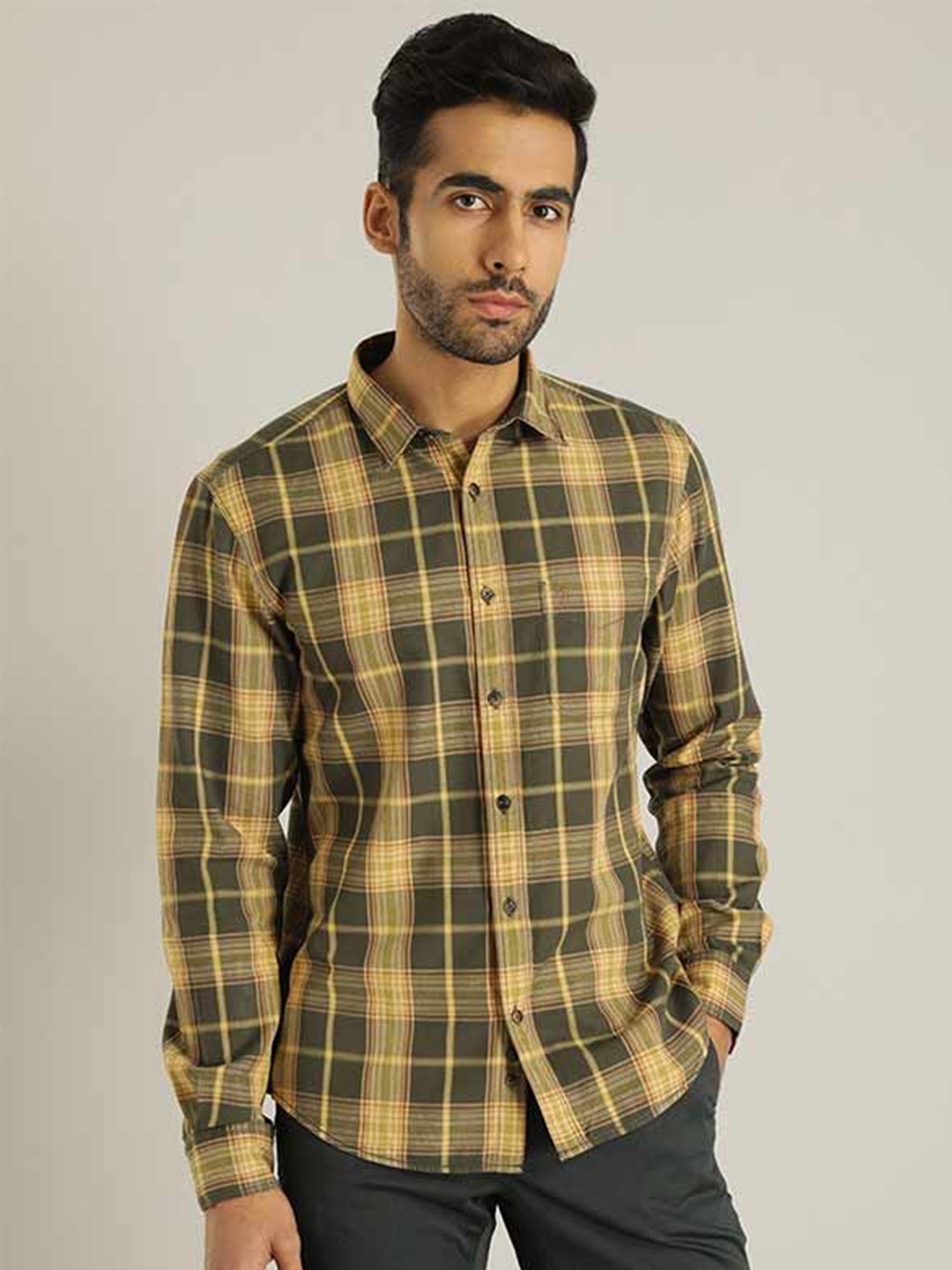 Indian Terrain Men Chiseled Spread Collar Tartan Checked Cotton Skinny Fit Casual Shirt, Yellow
Indian Terrain Men Chiseled Spread Collar Tartan Checked Cotton Skinny Fit Casual Shirt, Yellow